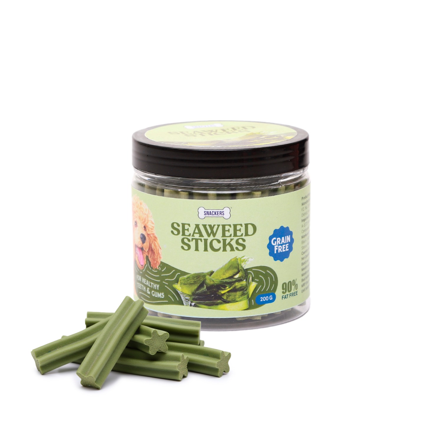 Snackers Grain Free Seaweed Sticks Dog Treats, 200g
