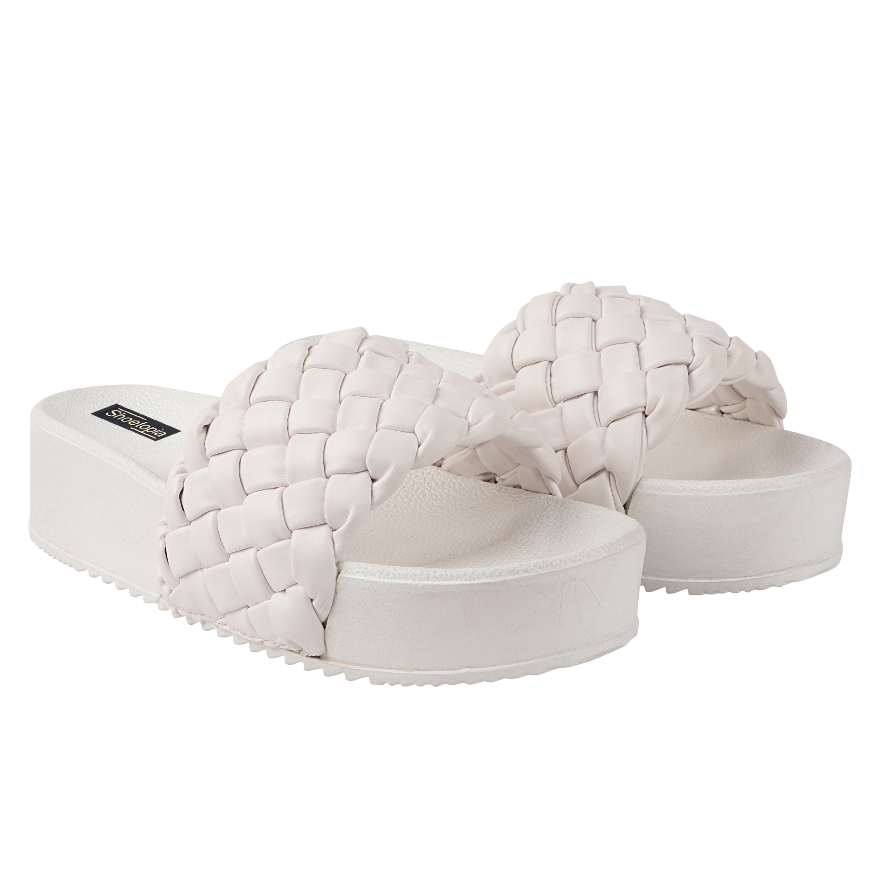 Buy Shoetopia Round Toe White Flat Sandal For Women & Girls /UK8 at  Amazon.in