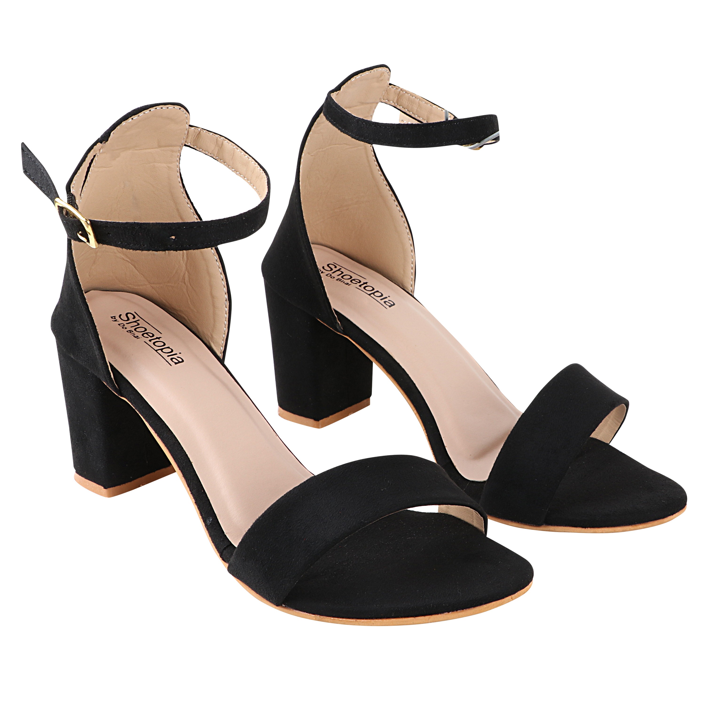 Shoetopia Women Black Solid Block Heels