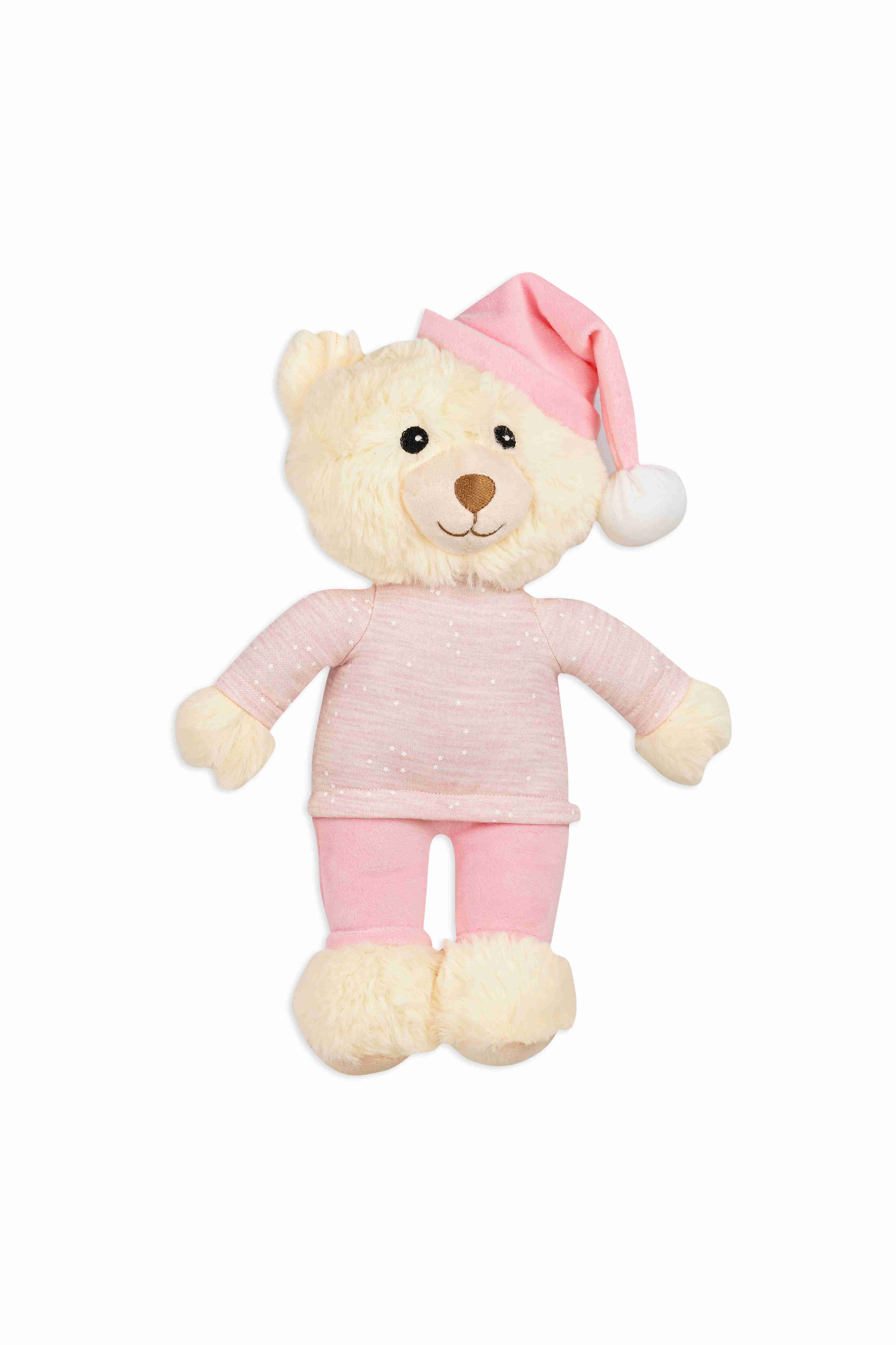 Shooting Star Bed Time Cuddly Bear Pink - Pink and White