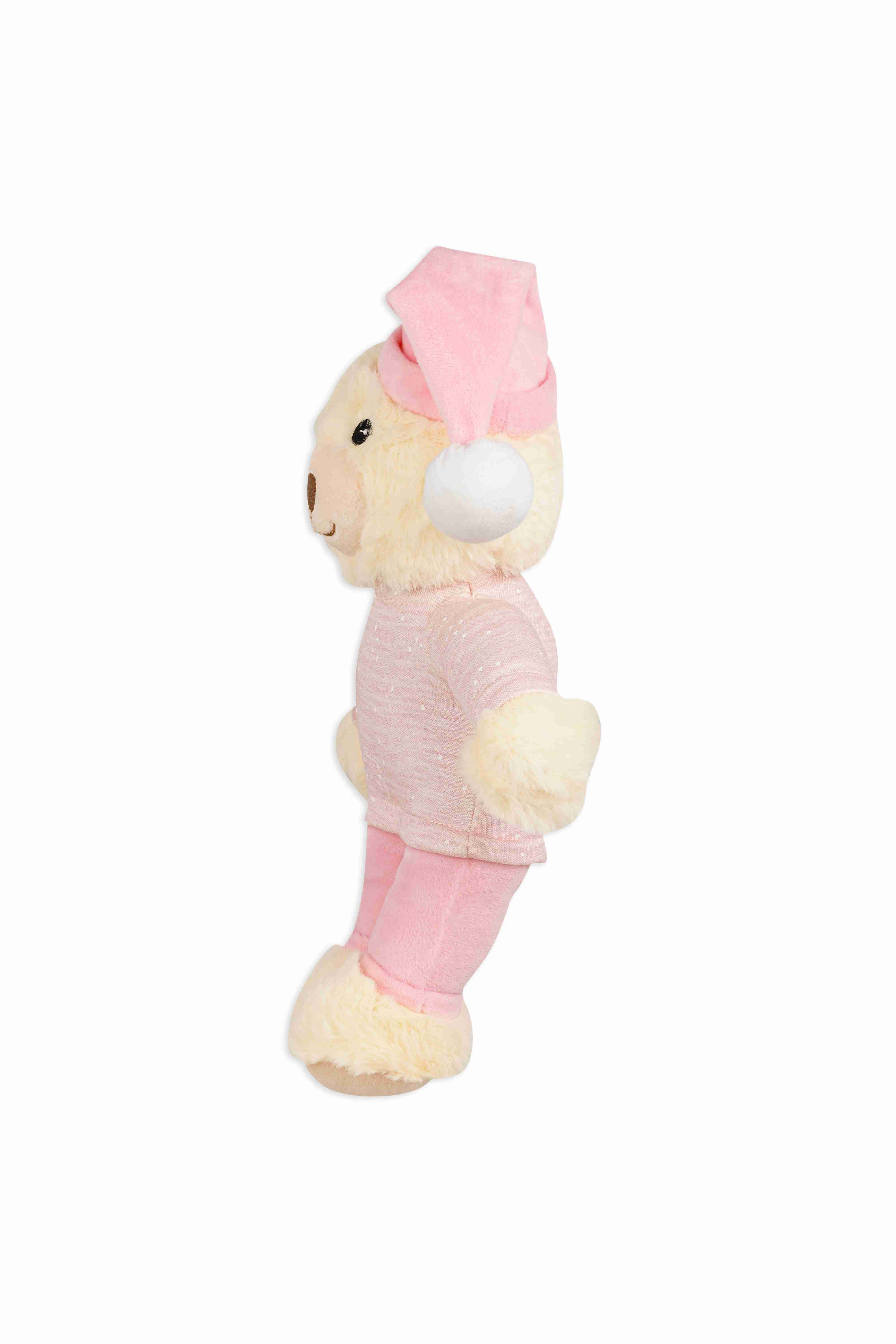 Shooting Star Bed Time Cuddly Bear Pink - Pink and White