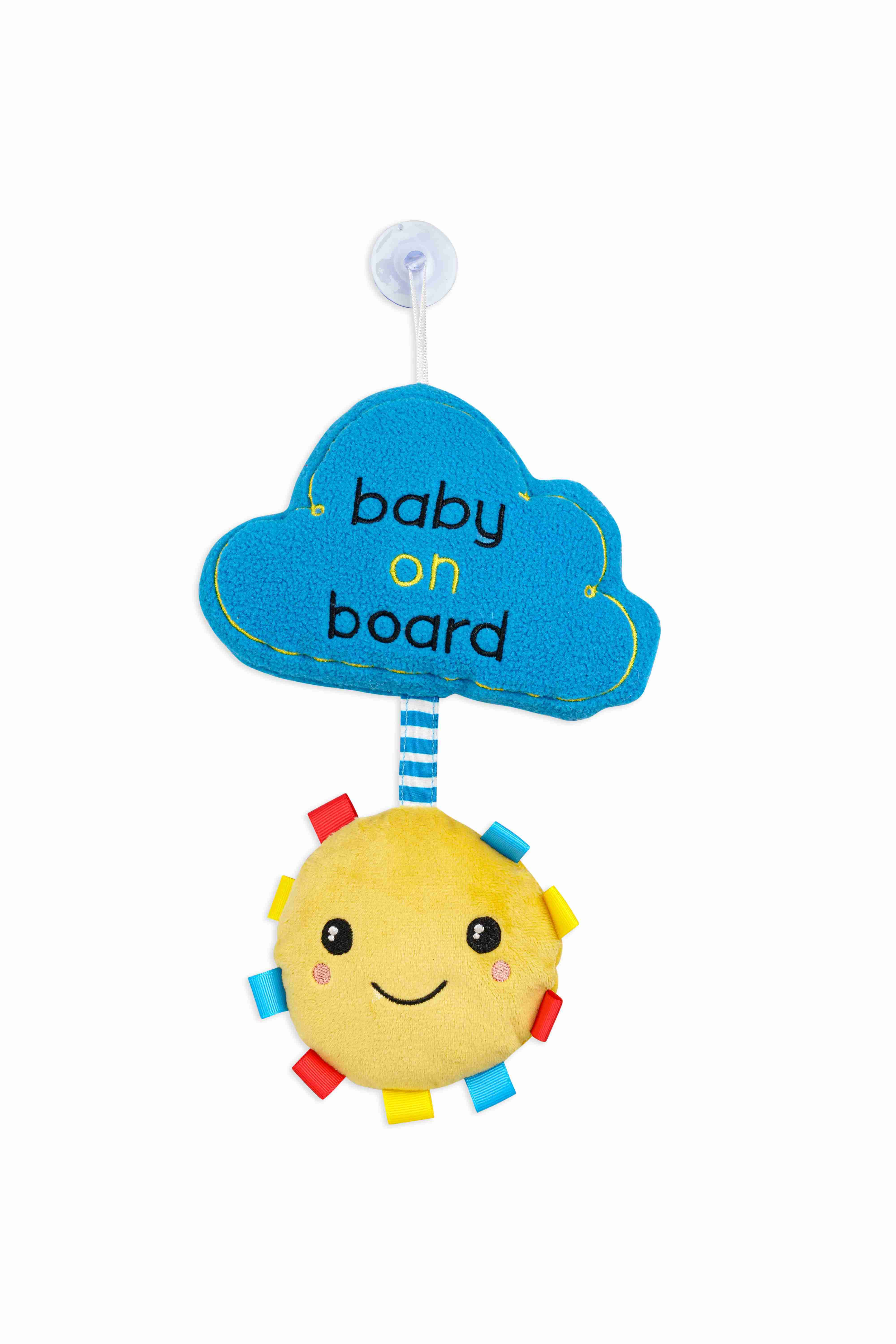 Shooting Star Sun and Cloud Baby On Board - Blue