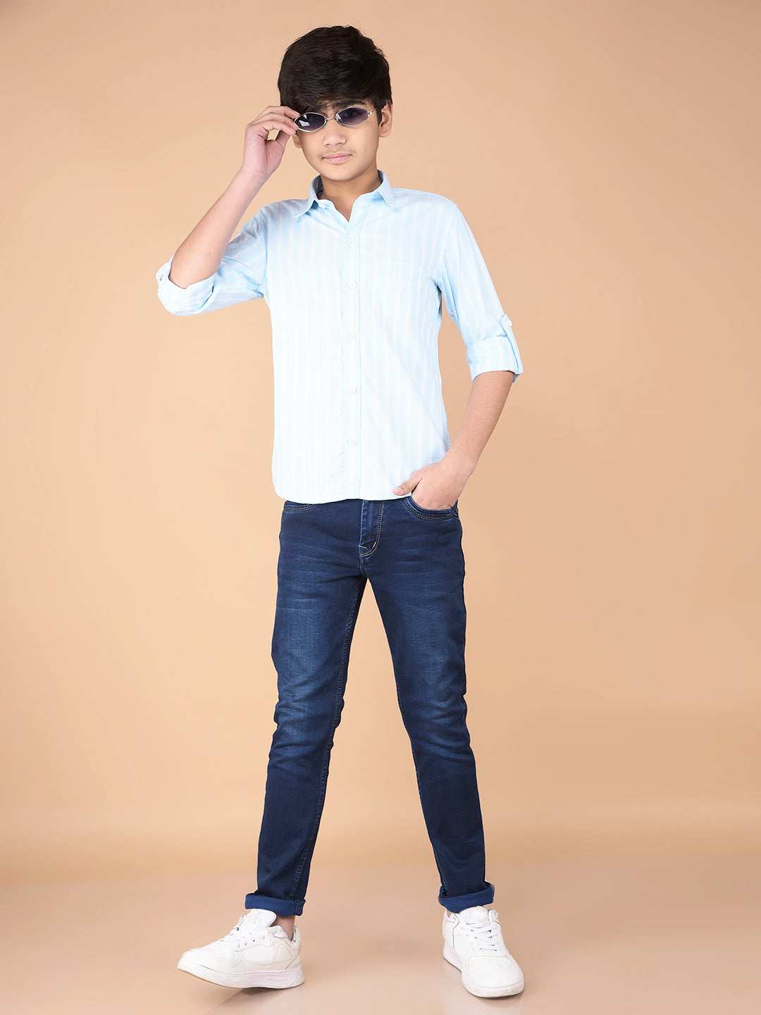 CRIMSOUNE CLUB BOYS SHIRT BLUE