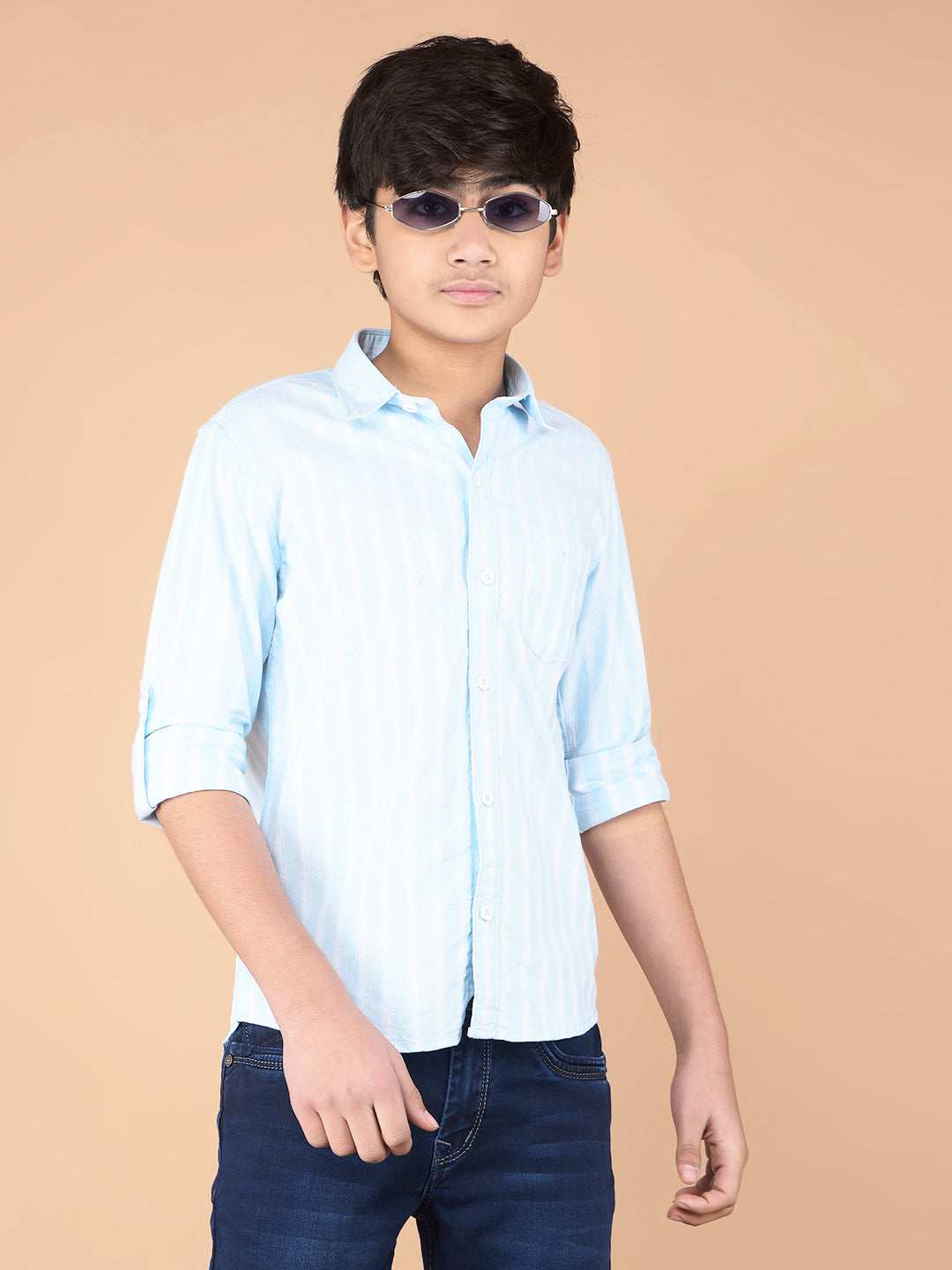 CRIMSOUNE CLUB BOYS SHIRT BLUE