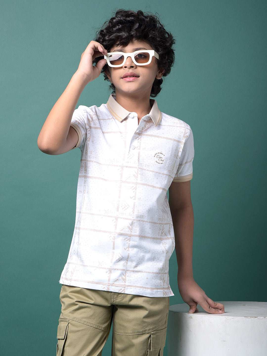 CRIMSOUNE CLUB BOYS T-SHIRT BEIGE