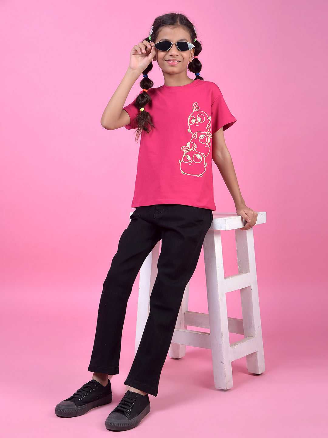 CRIMSOUNE CLUB GIRLS T-SHIRT HOT PINK