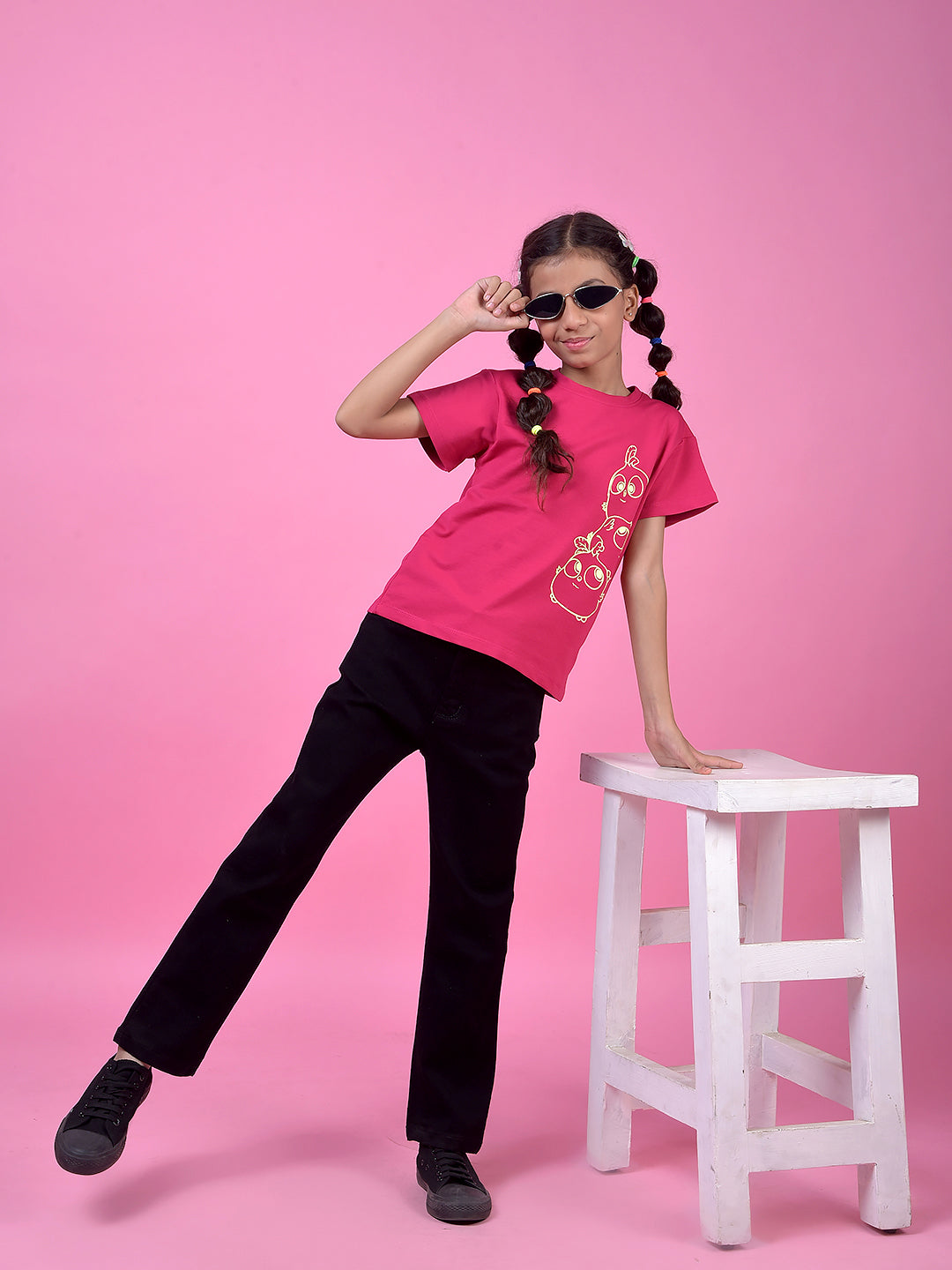 CRIMSOUNE CLUB GIRLS T-SHIRT HOT PINK