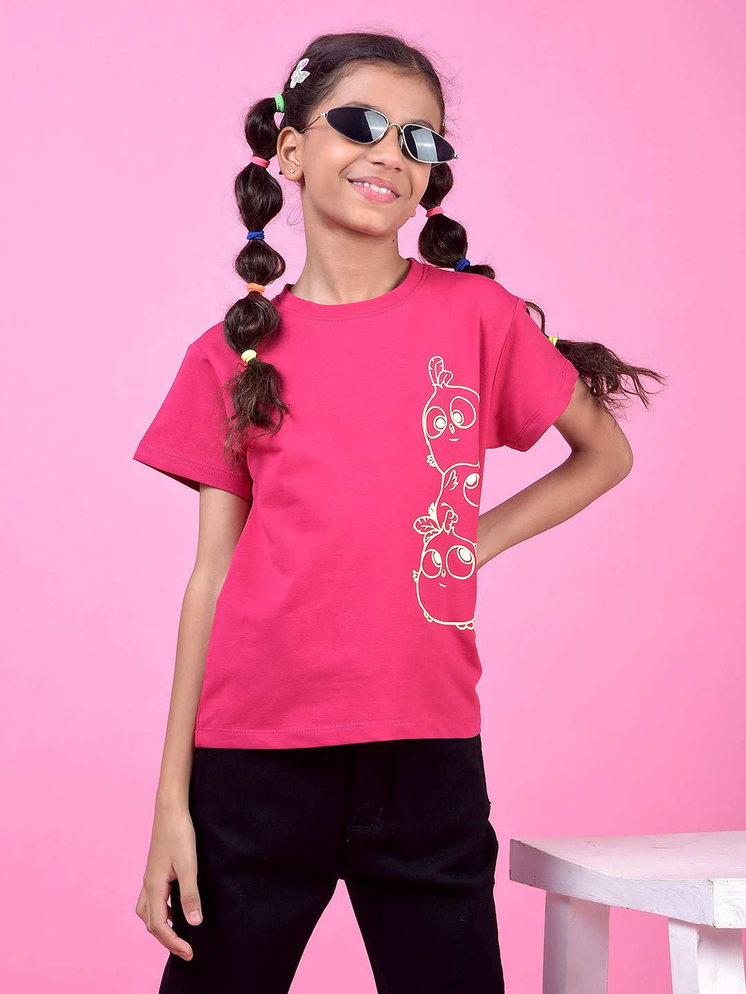 CRIMSOUNE CLUB GIRLS T-SHIRT HOT PINK
