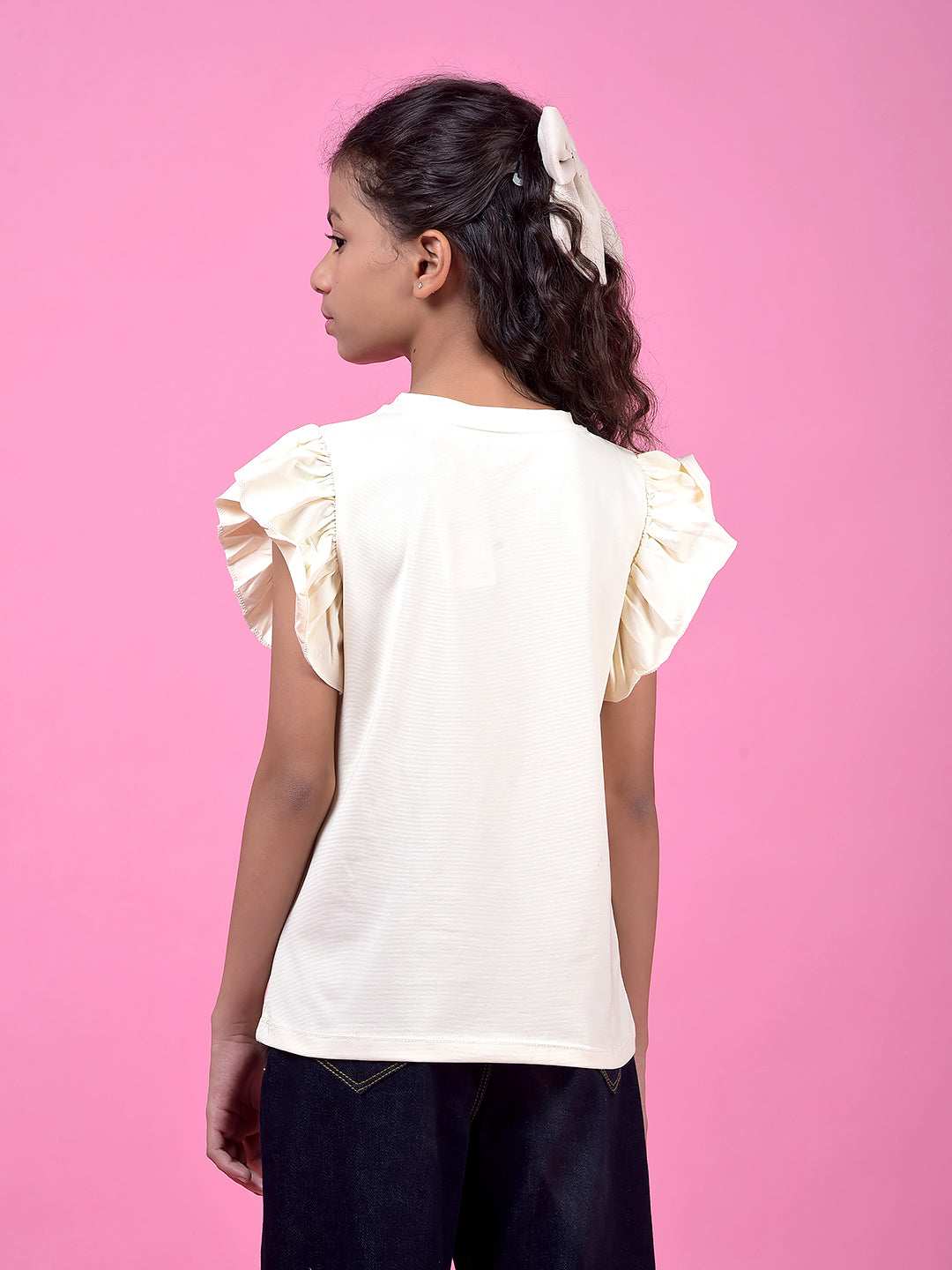 CRIMSOUNE CLUB GIRLS T-SHIRT CREAM