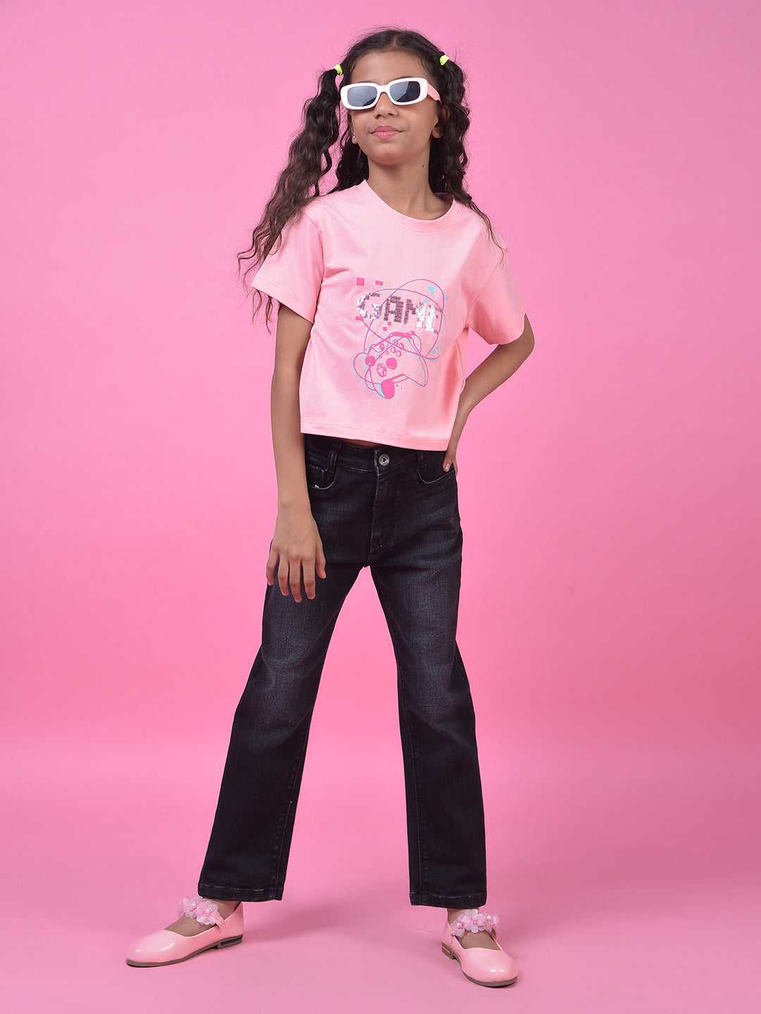 CRIMSOUNE CLUB GIRLS T-SHIRT PINK