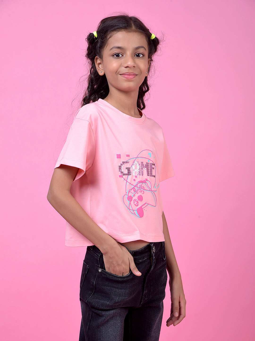 CRIMSOUNE CLUB GIRLS T-SHIRT PINK