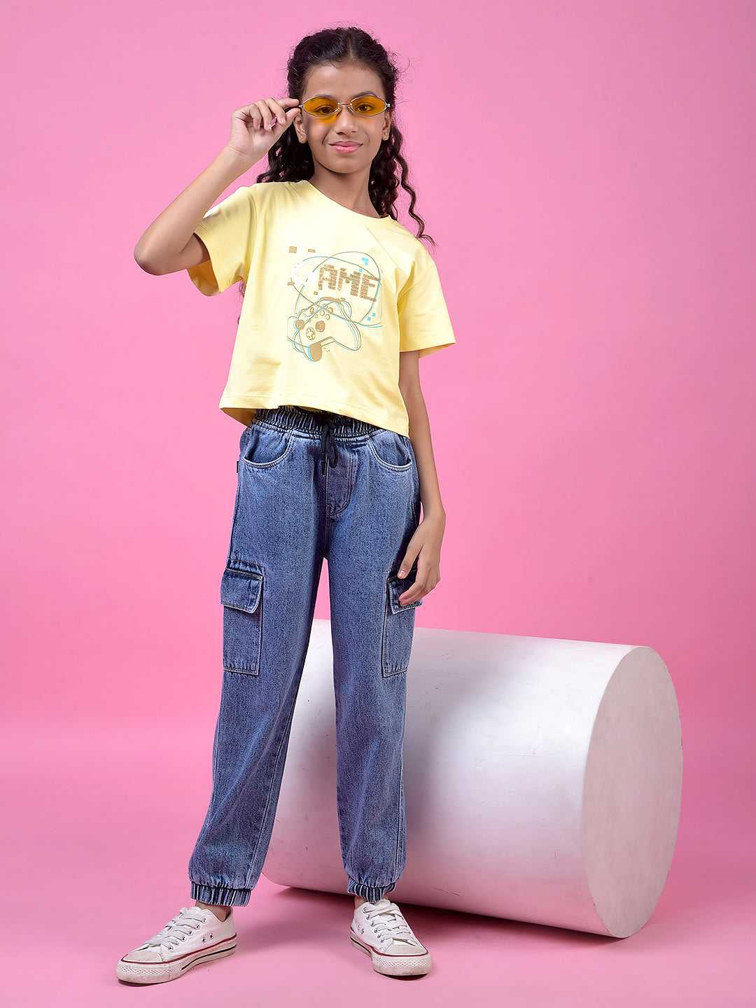CRIMSOUNE CLUB GIRLS T-SHIRT YELLOW