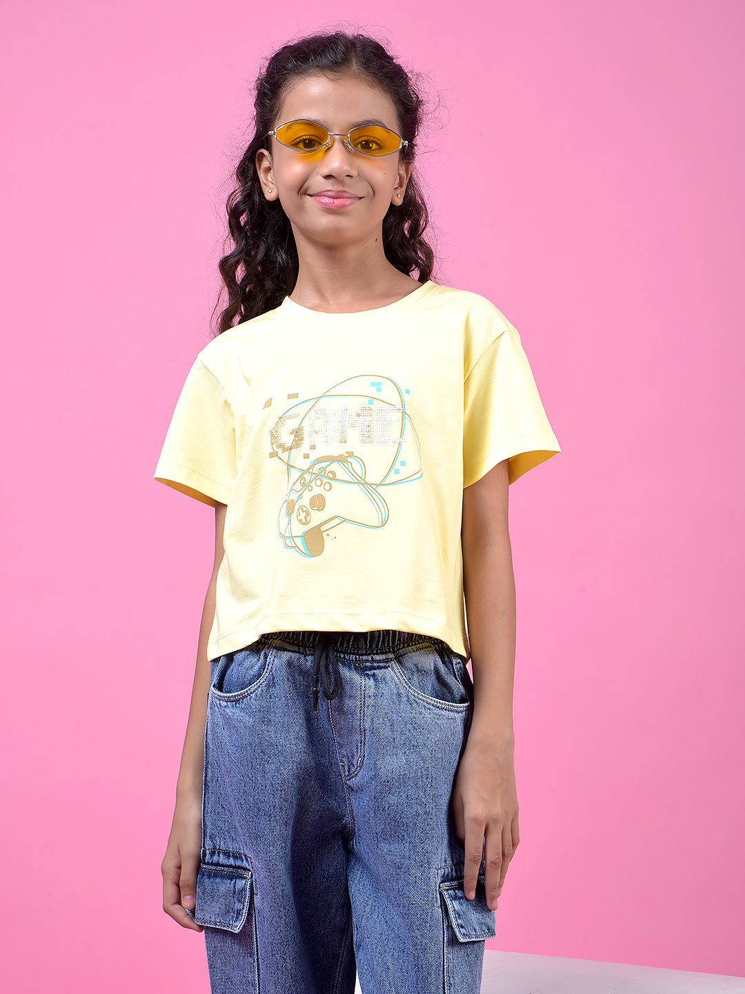 CRIMSOUNE CLUB GIRLS T-SHIRT YELLOW