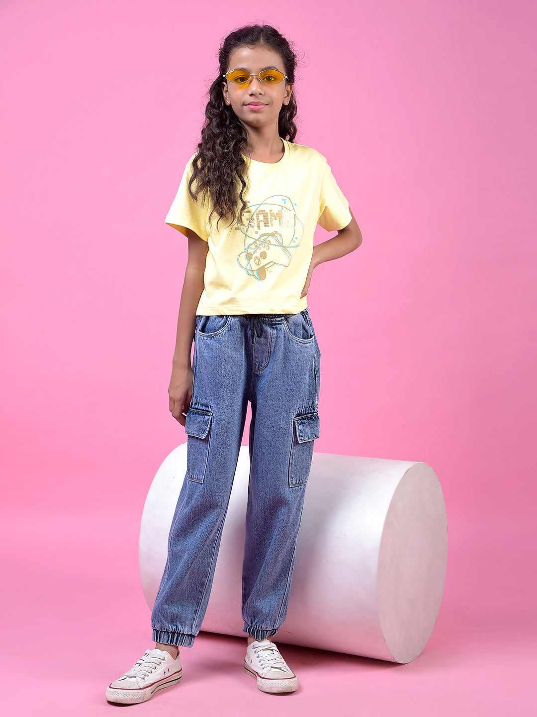 CRIMSOUNE CLUB GIRLS T-SHIRT YELLOW