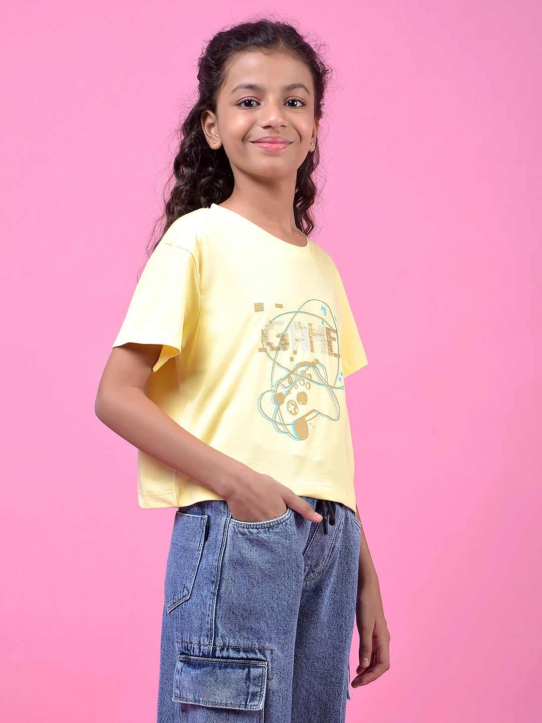 CRIMSOUNE CLUB GIRLS T-SHIRT YELLOW