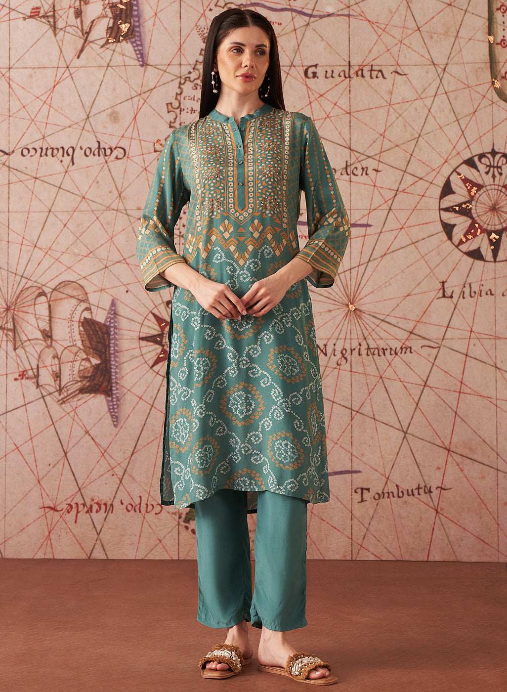 LAKSHITA LADIES WESTERN KURTI 3PCS SET LK04640 3 L. Green