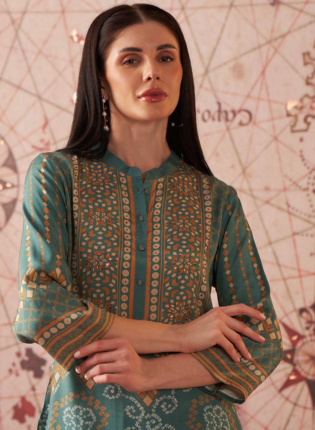 LAKSHITA LADIES WESTERN KURTI 3PCS SET LK04640 3 L. Green