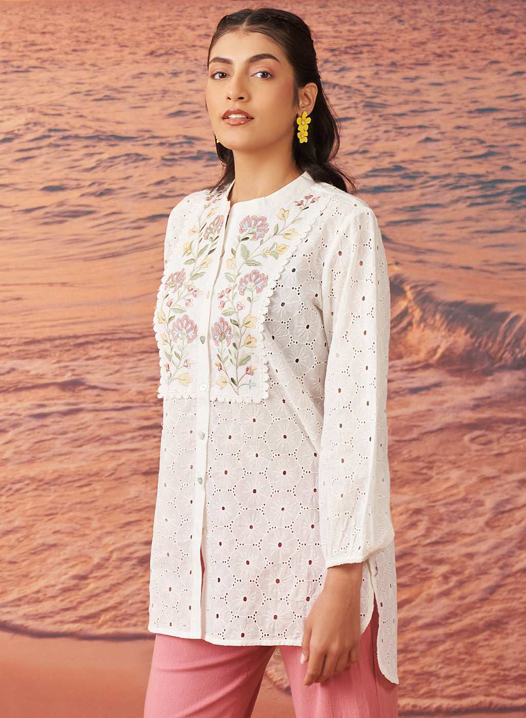 LAKSHITA LADIES WESTERN TOP H/S LK04677 12 IVORY