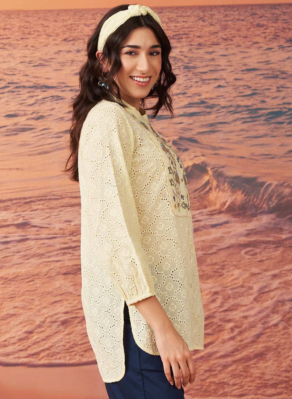 LAKSHITA LADIES WESTERN TOP H/S LK04677 2 YELLOW