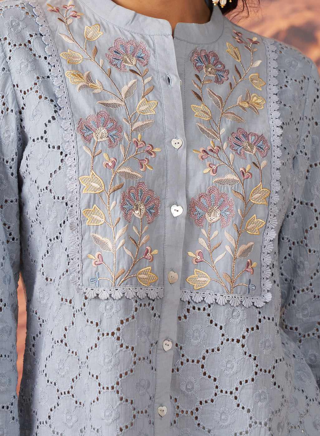 LAKSHITA LADIES WESTERN TOP H/S LK04677 4 BLUE