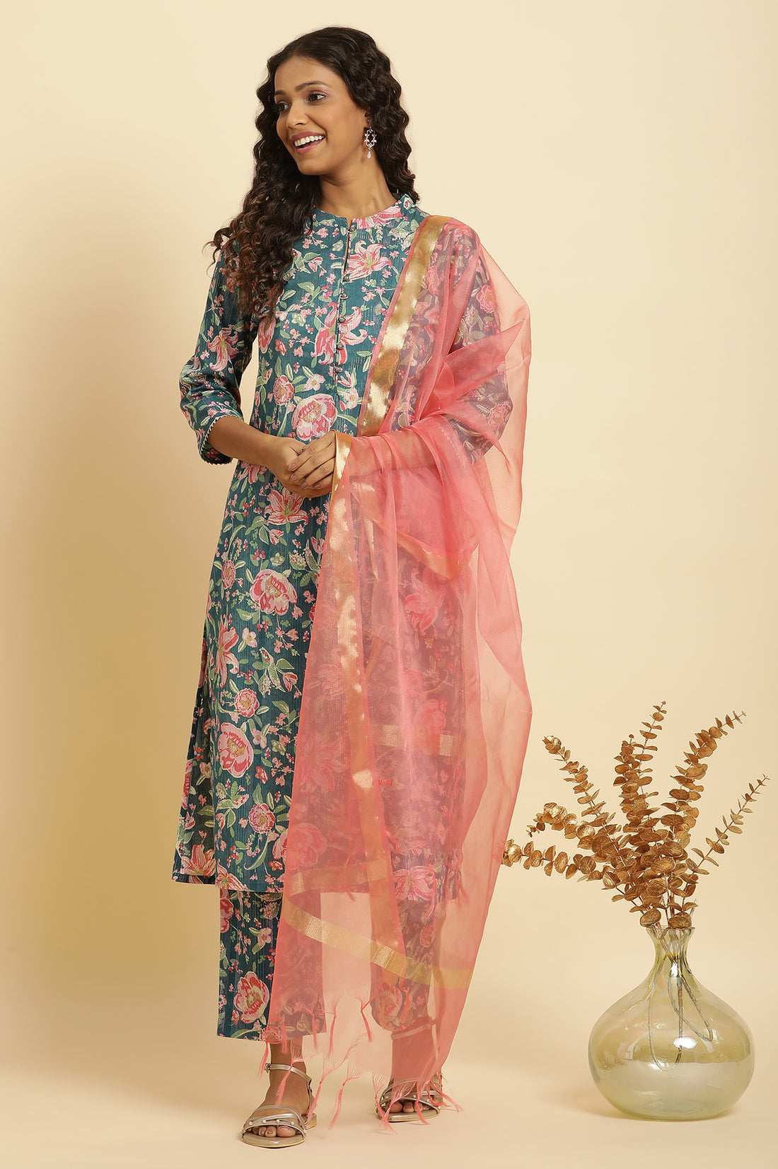 W LADIES WESTERN KURTI 3PCS SET