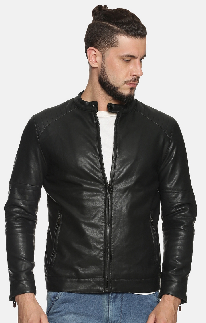 Buy online Black Polyester Casual Jacket from Jackets for Men by Showoff  for ₹2359 at 65% off | 2024 Limeroad.com