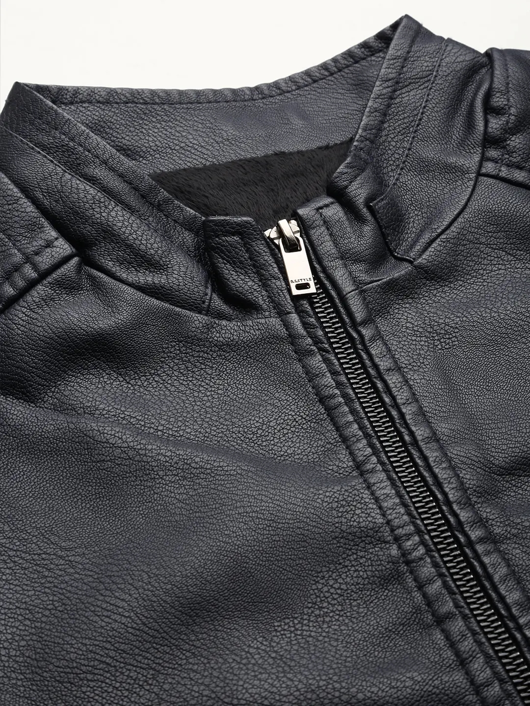 Showoff | SHOWOFF Men Navy Blue Solid Mandarin Collar Full Sleeves Jacket 6