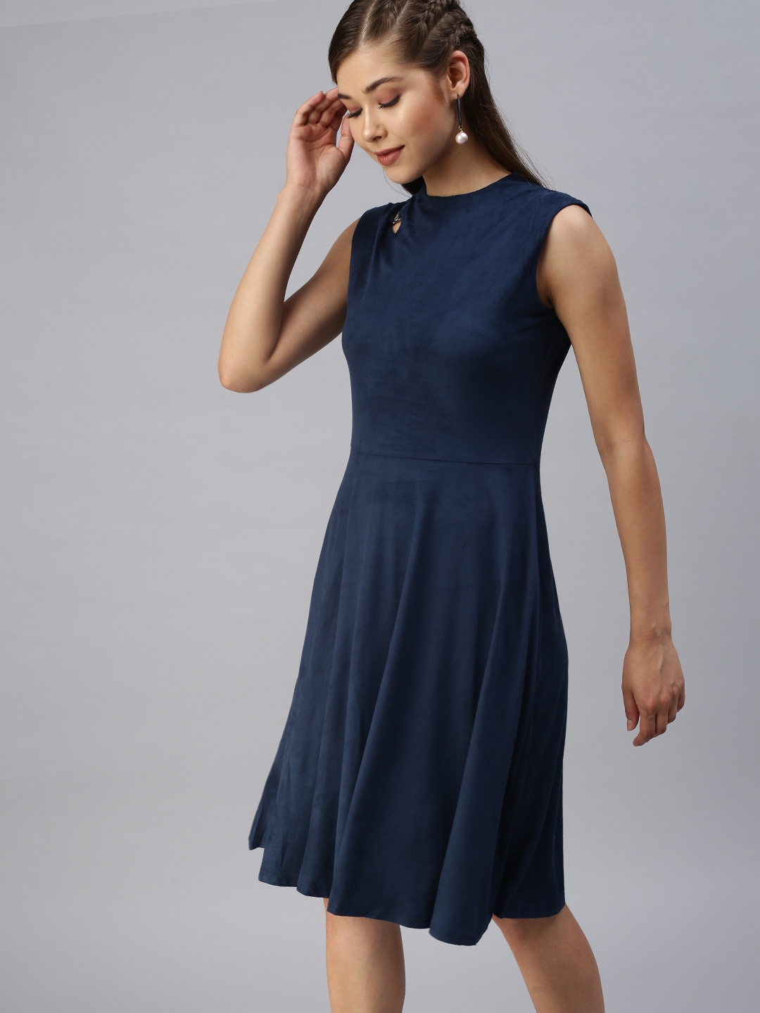 Showoff | Women's Blue Solid Dress 2