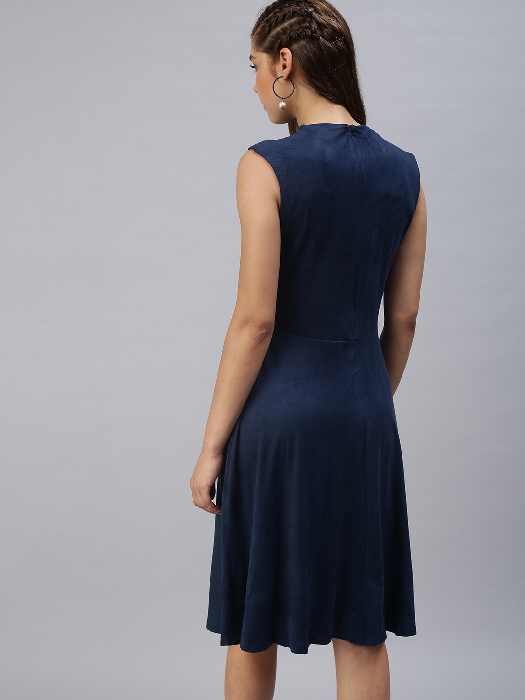 Showoff | Women's Blue Solid Dress 3