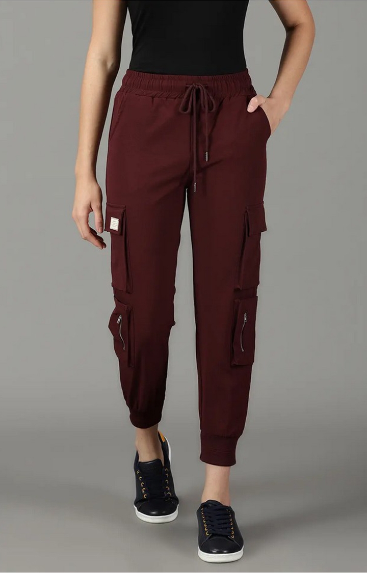 Buy QRious Women Maroon Solid Single Track Pants Online at Best Prices in  India  JioMart