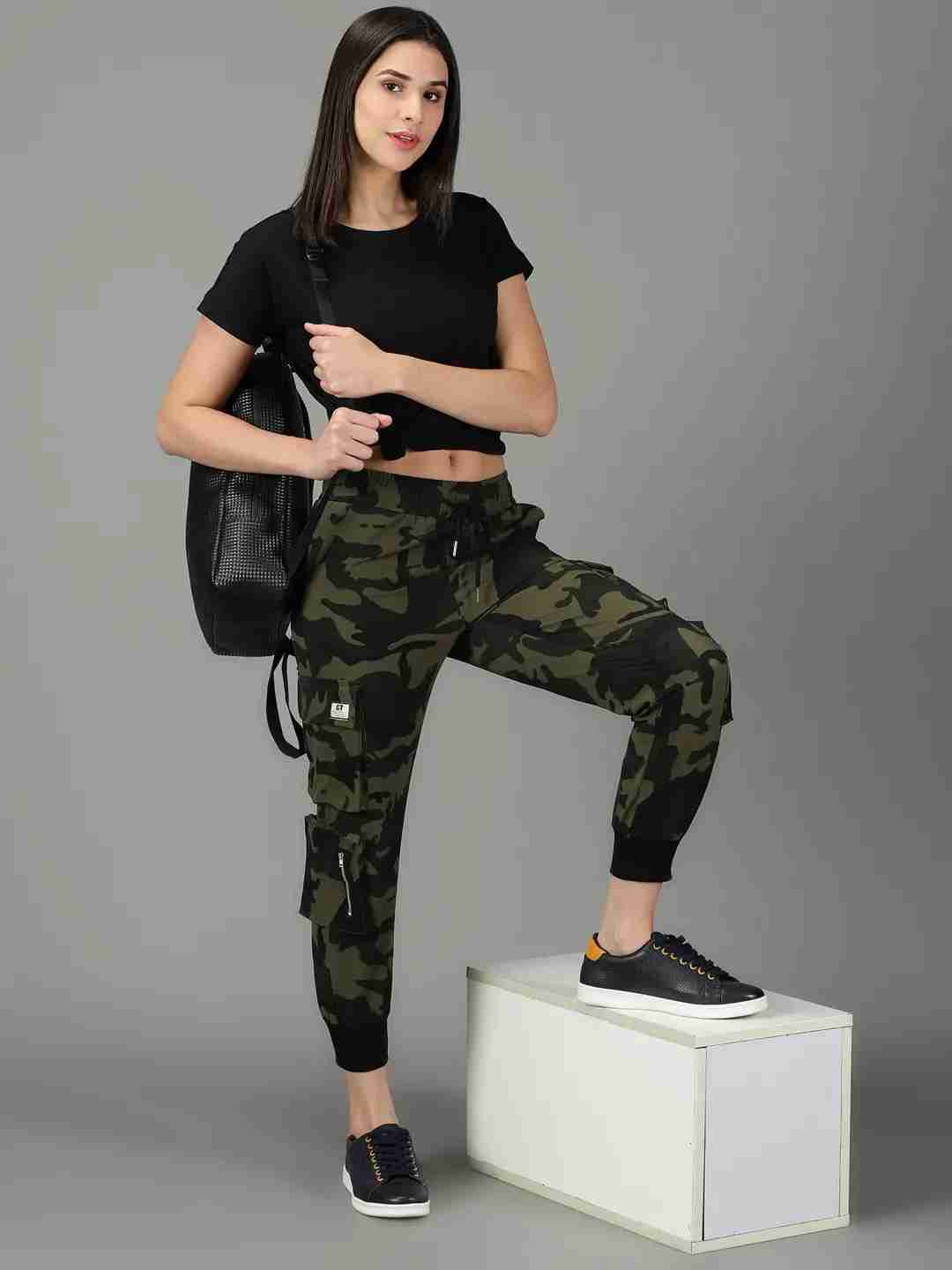 Plus Khaki Camo Cargo Trousers  Plus Size  PrettyLittleThing