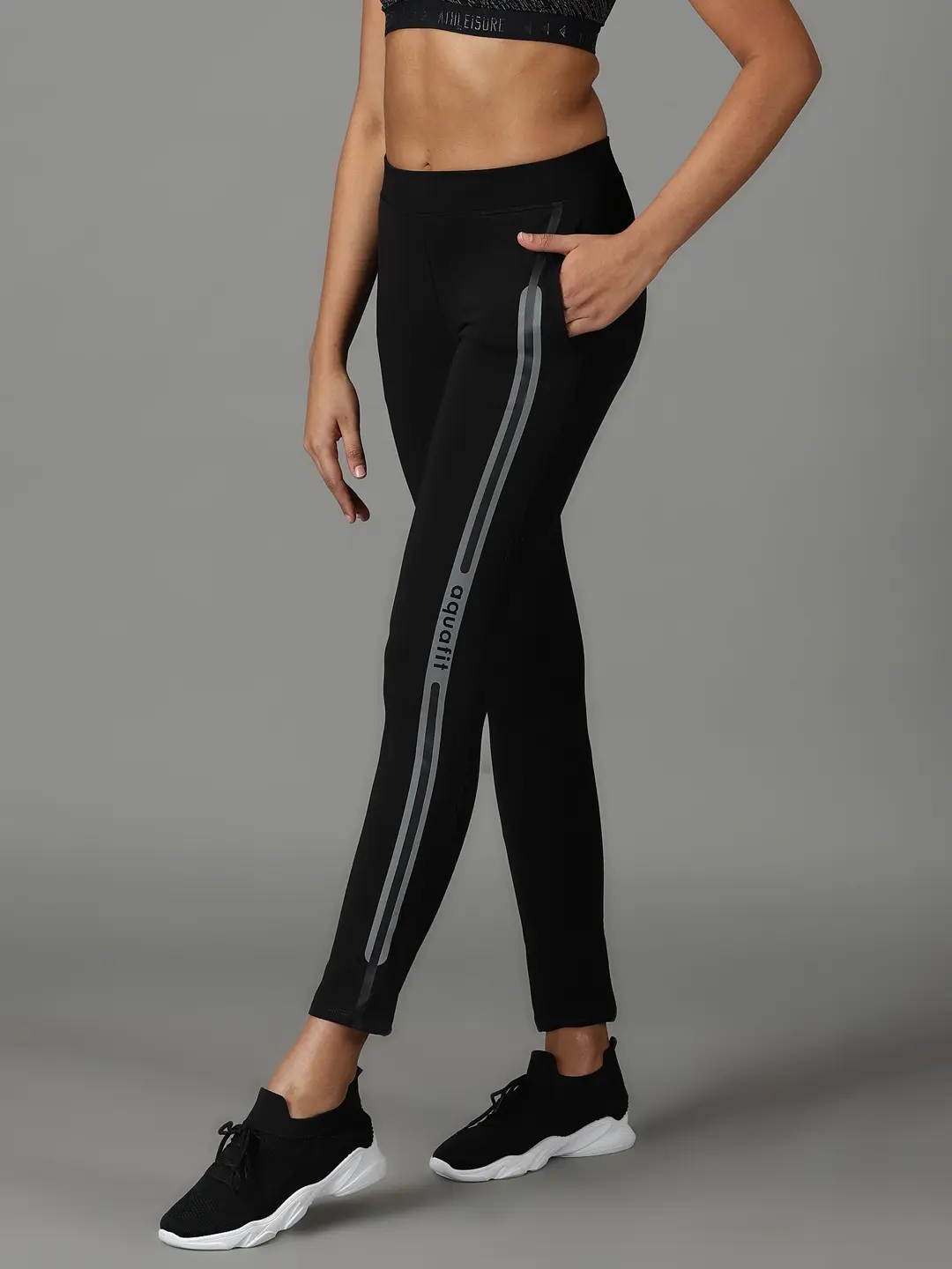 Showoff | SHOWOFF Women Black Solid  Slim Fit Track Pant 2