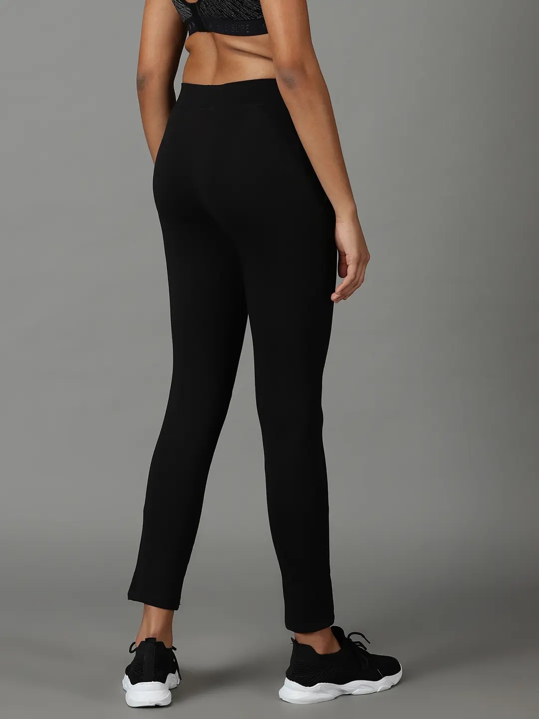 Showoff | SHOWOFF Women Black Solid  Slim Fit Track Pant 3