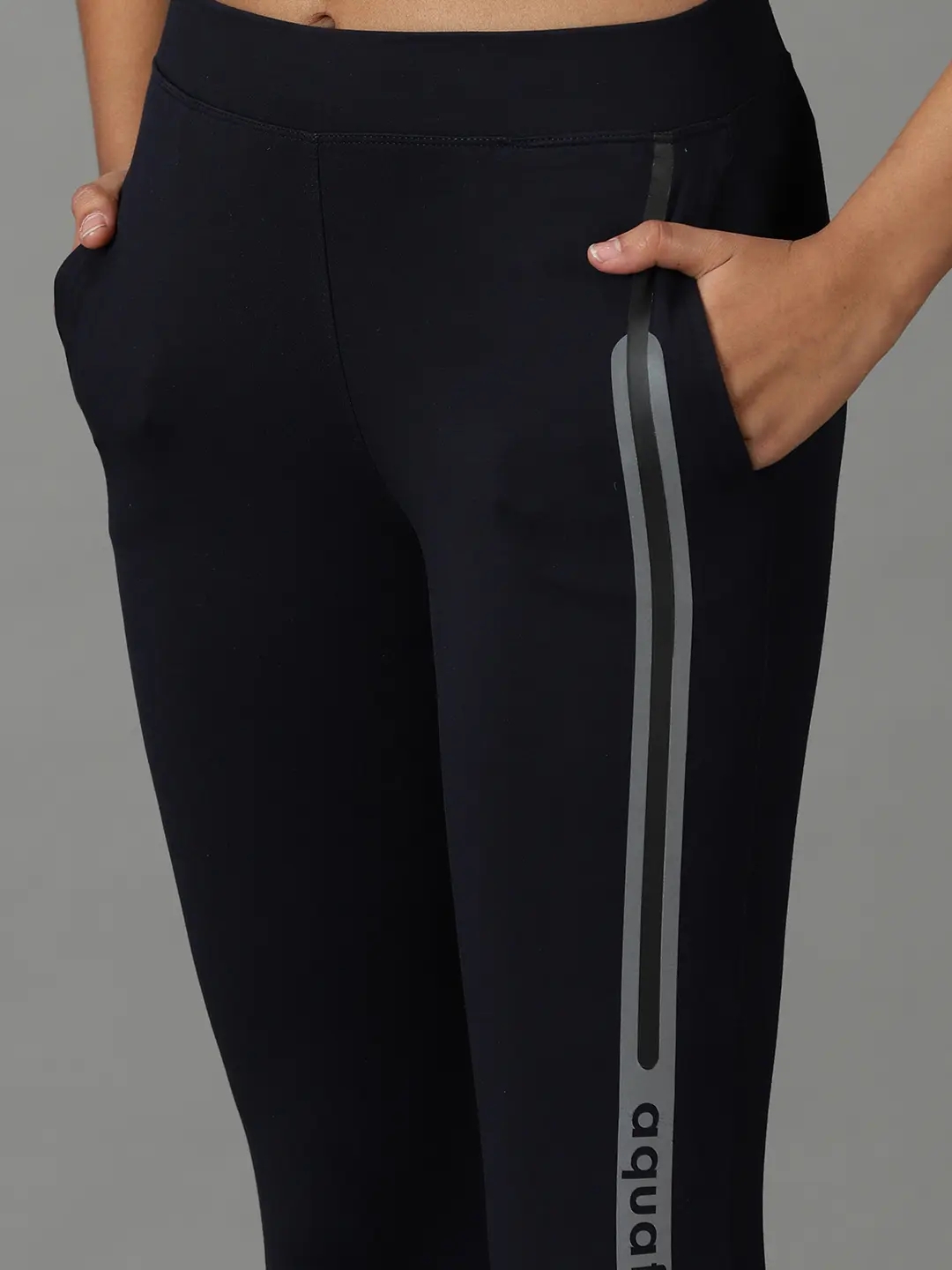 Showoff | SHOWOFF Women Navy Blue Solid  Slim Fit Track Pant 5