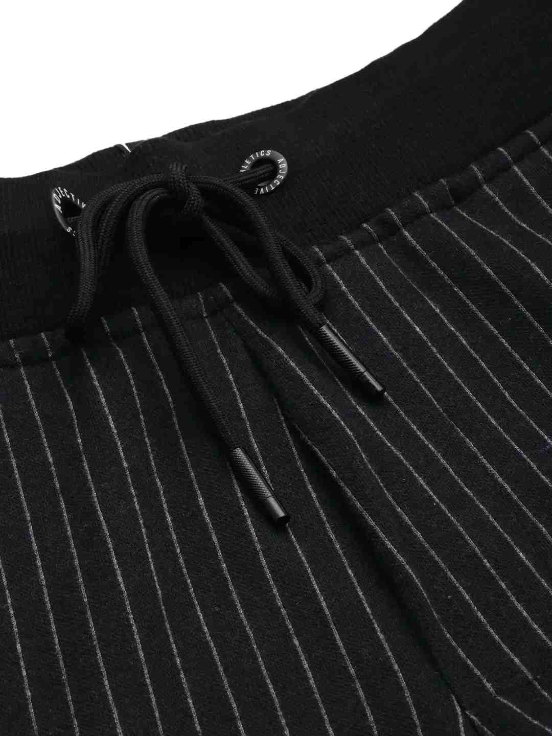 SHOWOFF Men's Striped Black Hood Tracksuit
