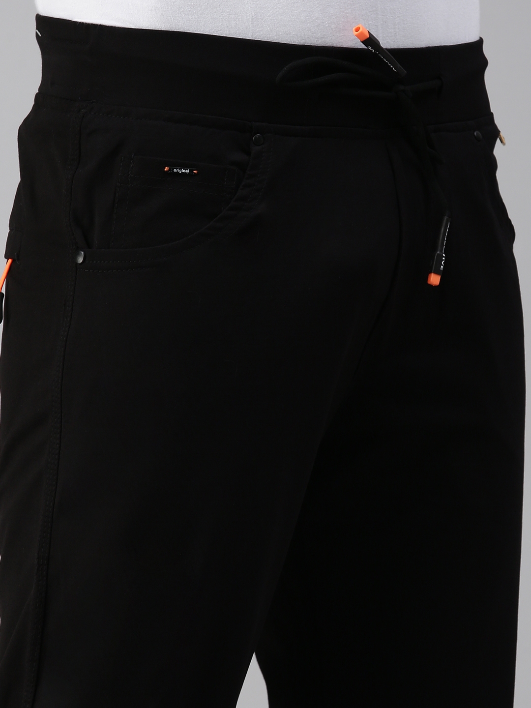 Showoff | SHOWOFF Men Black Solid  Regular Fit Track Pant 4