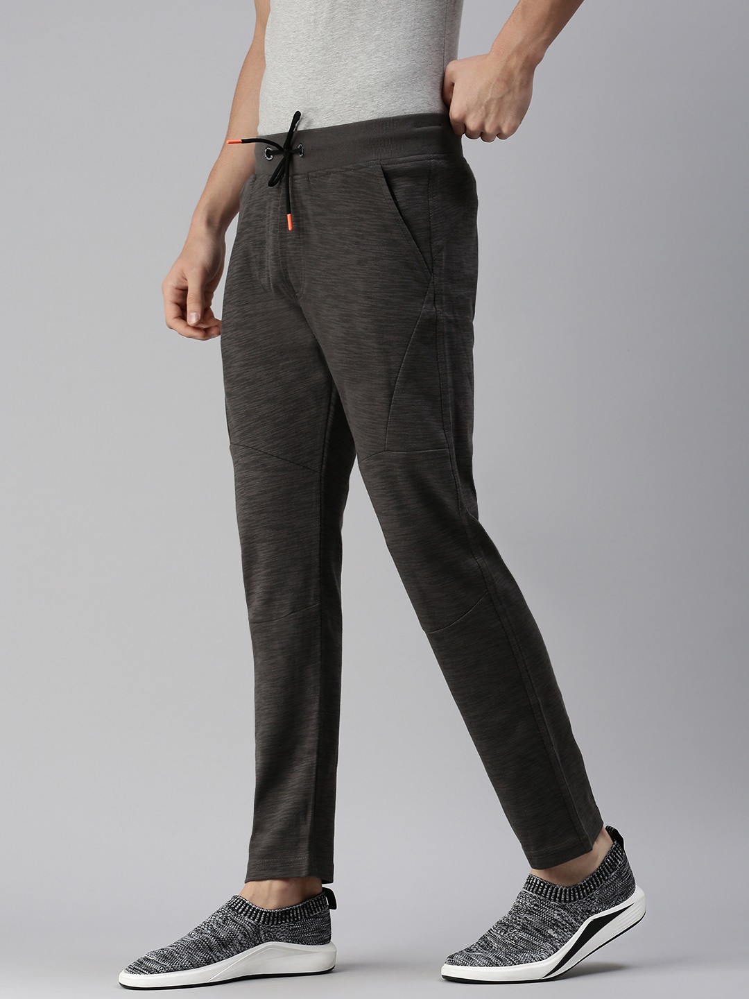 SHOWOFF Men's Solid Cotton Grey Straight Fit Track Pant