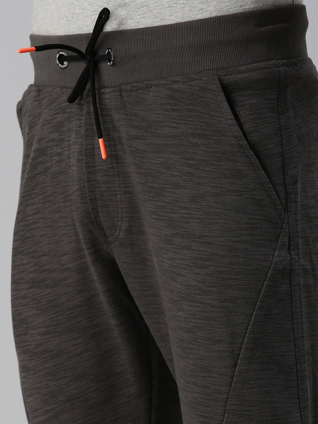 SHOWOFF Men's Solid Cotton Grey Straight Fit Track Pant