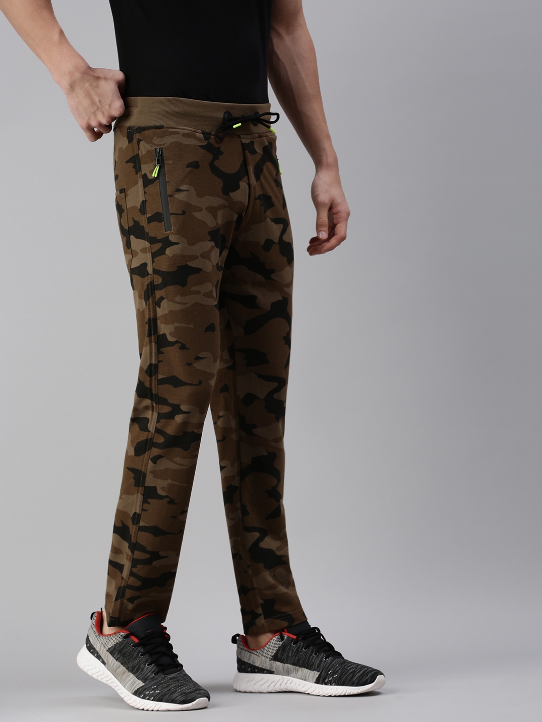 Showoff | SHOWOFF Men Khaki Camouflage  Regular Fit Track Pant 1