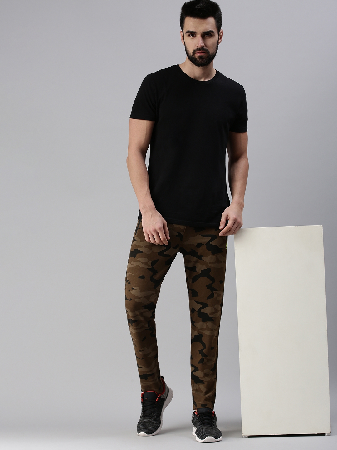 Showoff | SHOWOFF Men Khaki Camouflage  Regular Fit Track Pant 3