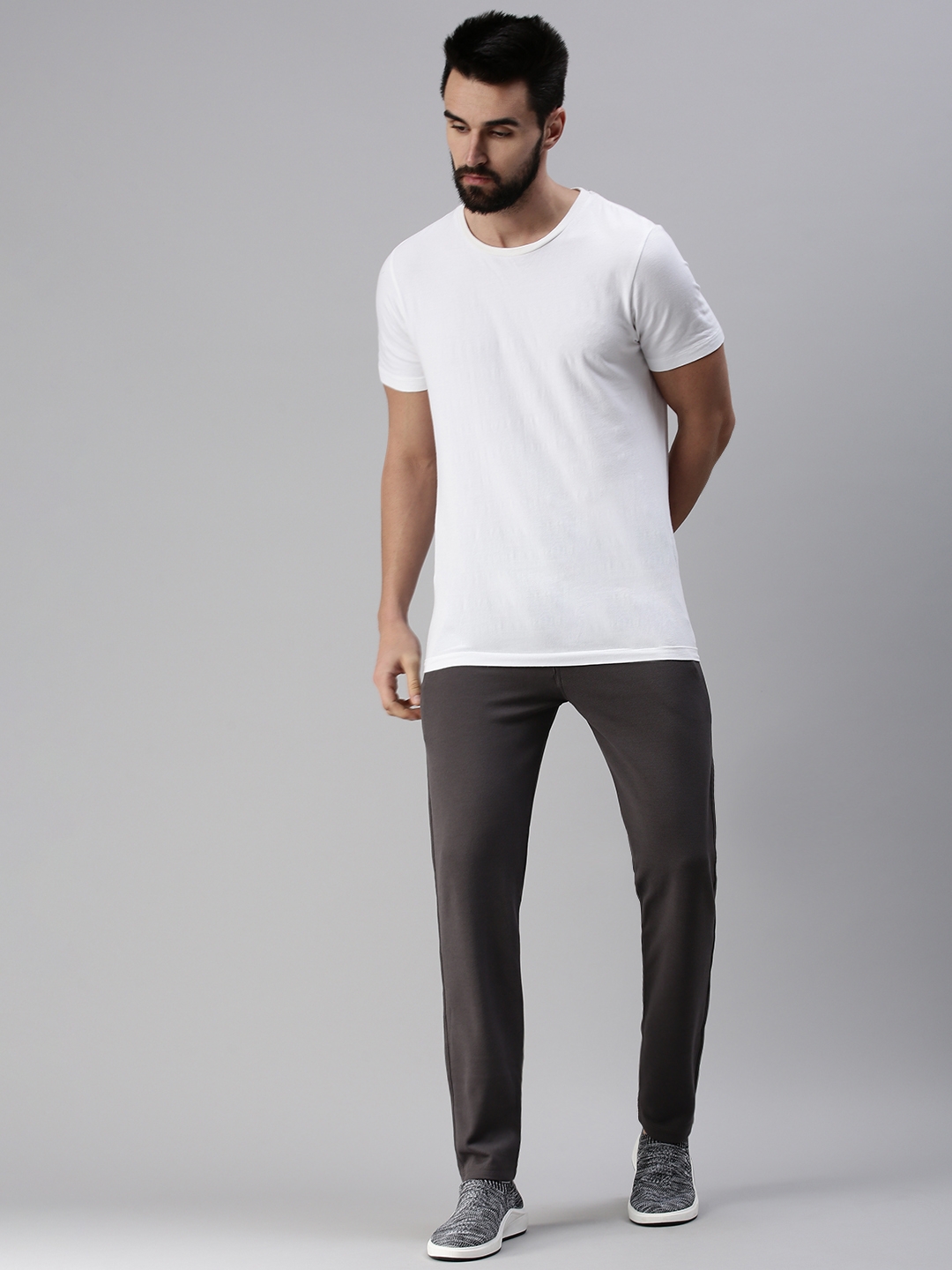 Showoff | SHOWOFF Men Grey Solid  Straight Fit Track Pant 3