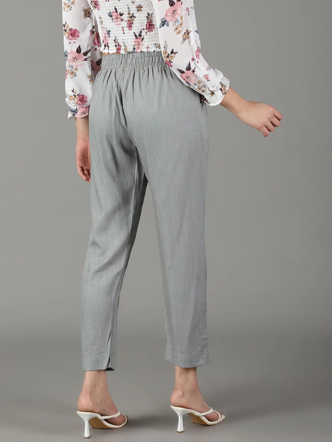 Grey White Striped Pants for Women Grey White Striped Cotton Pants for  Ladies in Jaipur