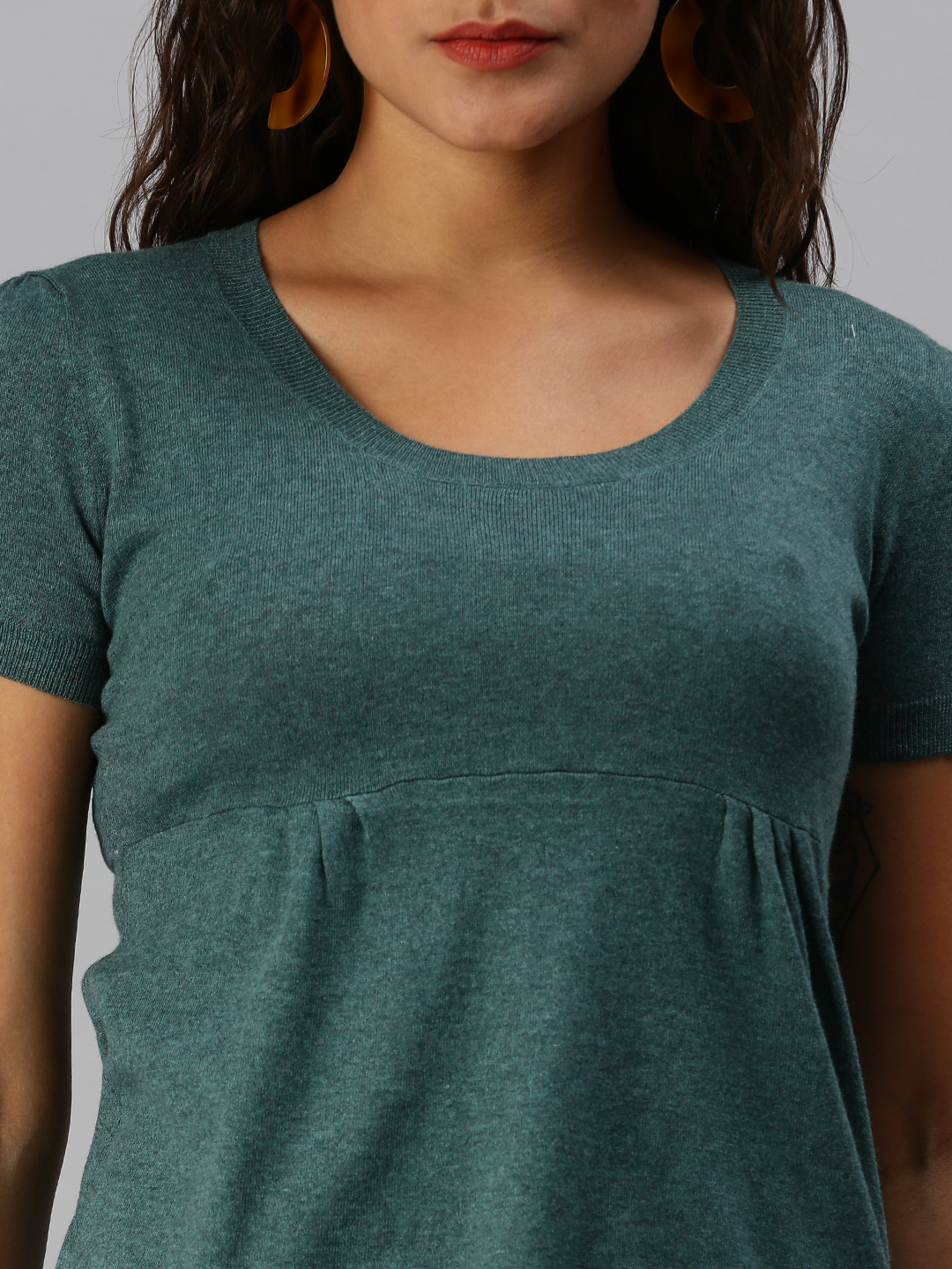 Women's Green Solid Top