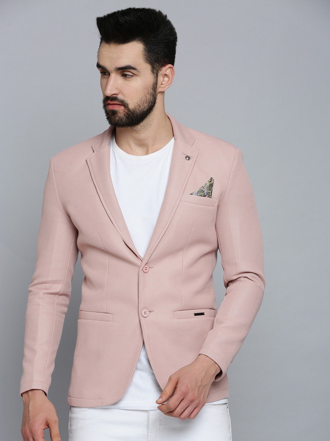 Peach color deals blazer mens