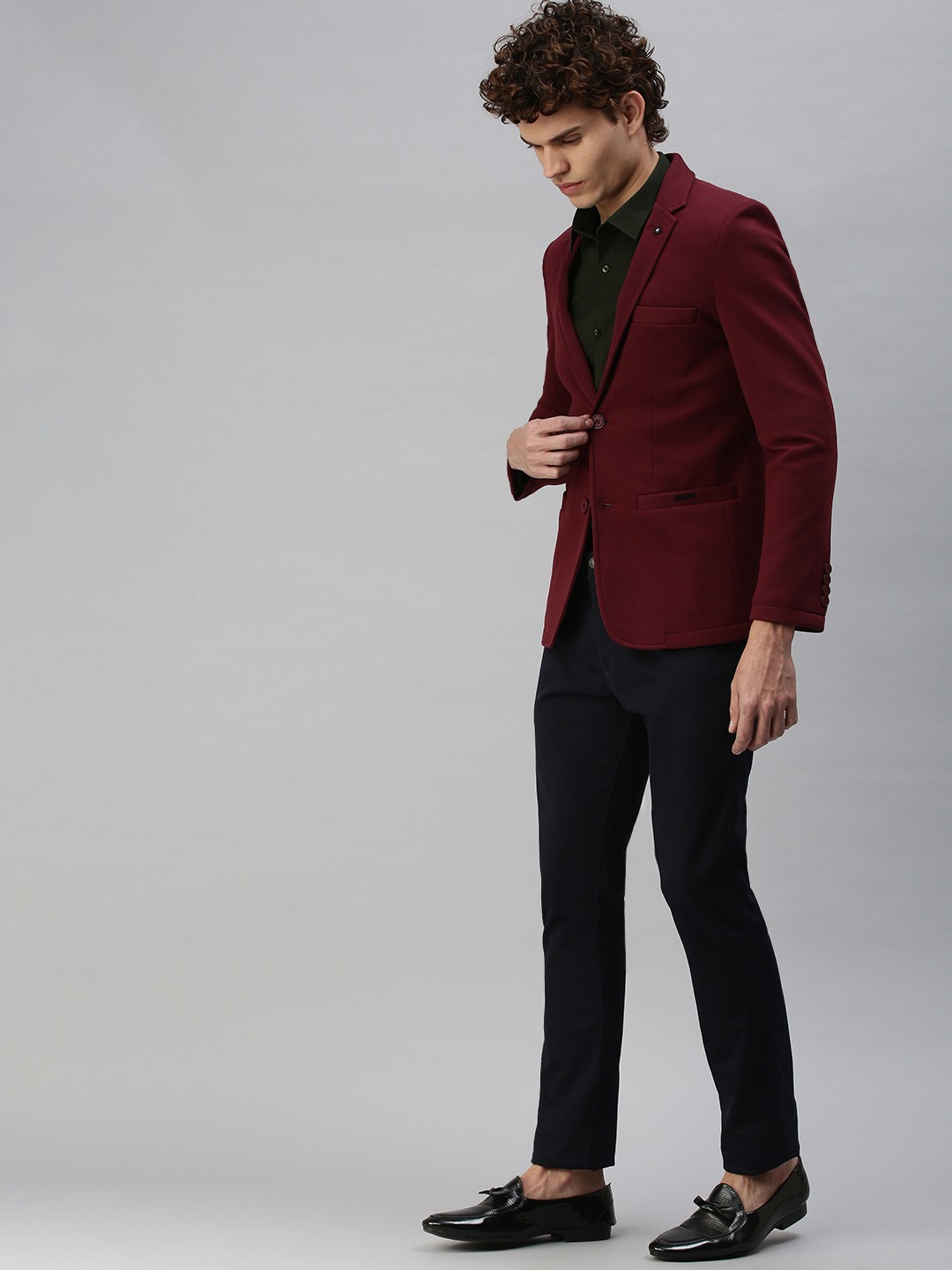 Maroon blazer sale men
