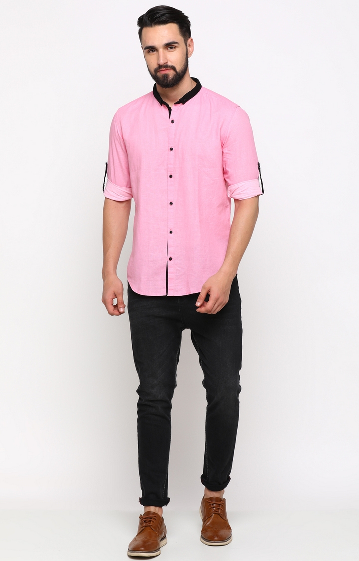 Showoff | SHOWOFF Mens Pink Casual Shirt 1