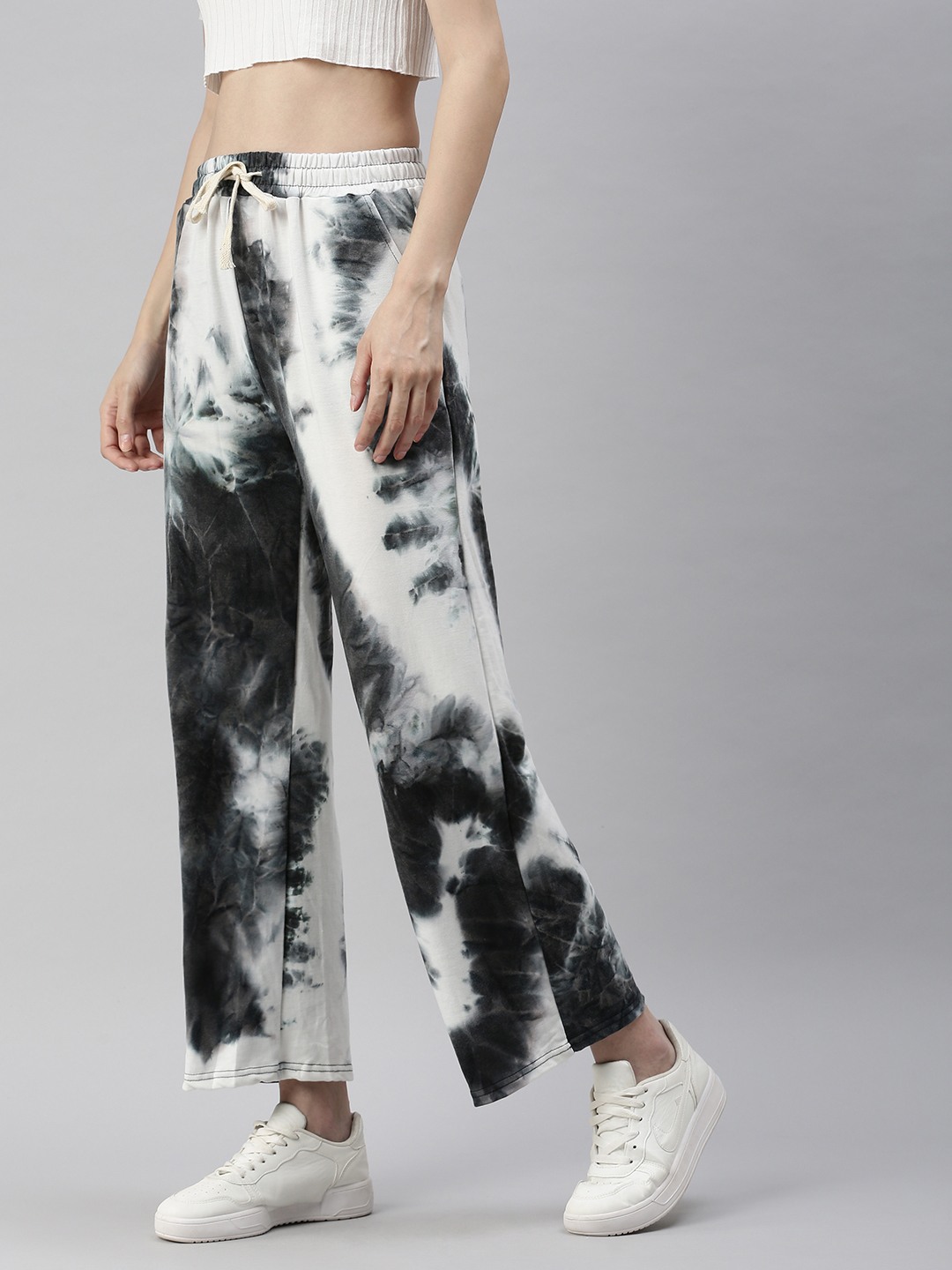 SHOWOFF Women Grey Tie and Dye  Loose Fit Track Pant