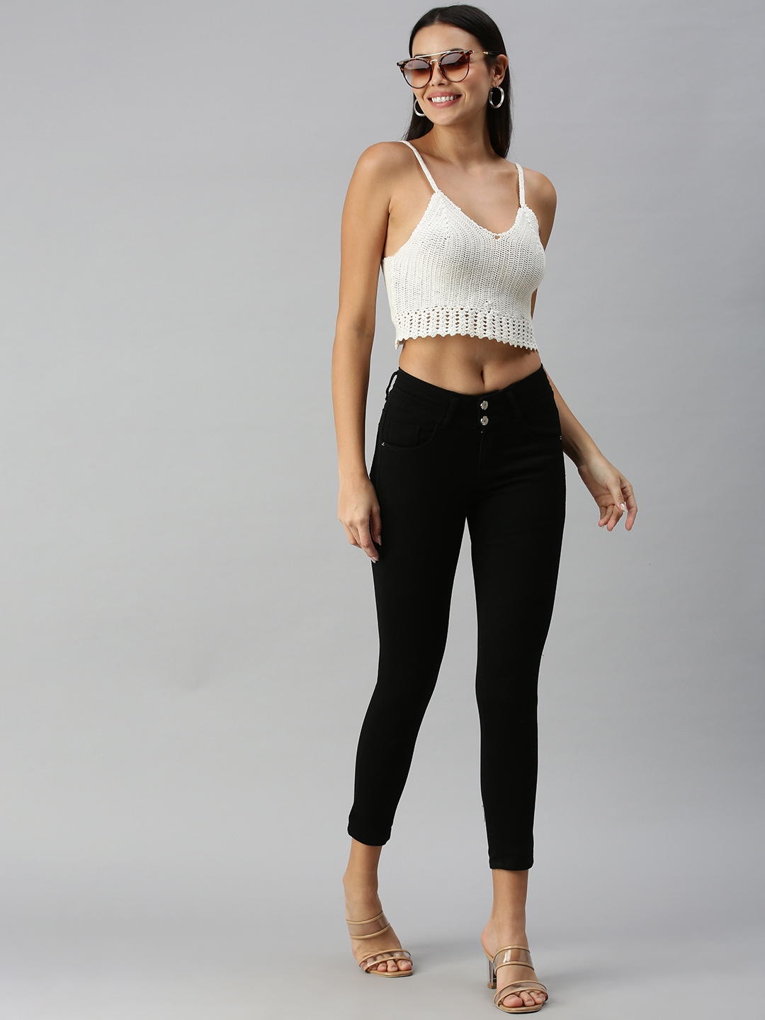 Showoff | SHOWOFF Women's Skinny Fit Clean Look Black Jeans 3