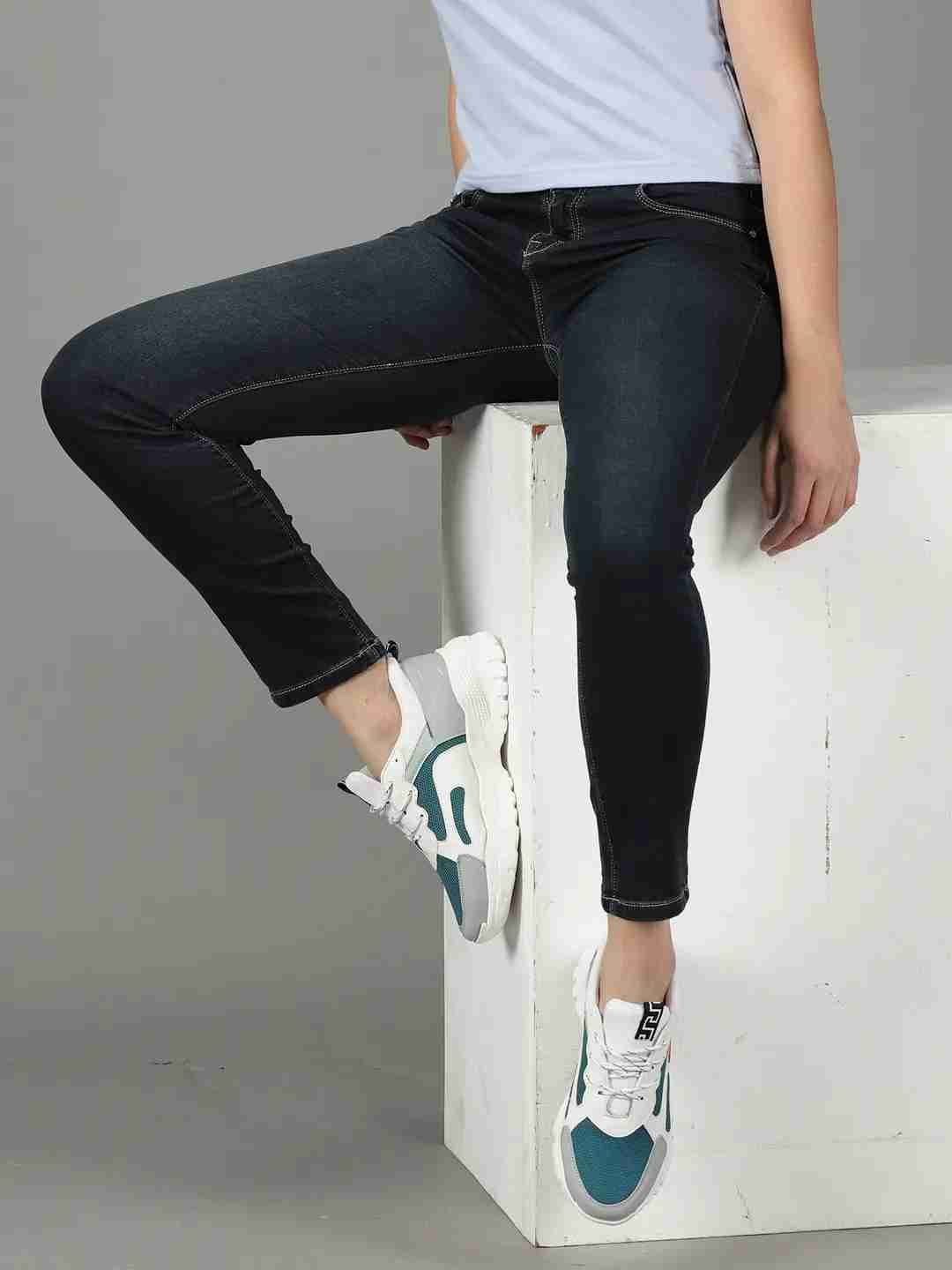 SHOWOFF Women Navy Blue Solid  Regular Fit Jeans