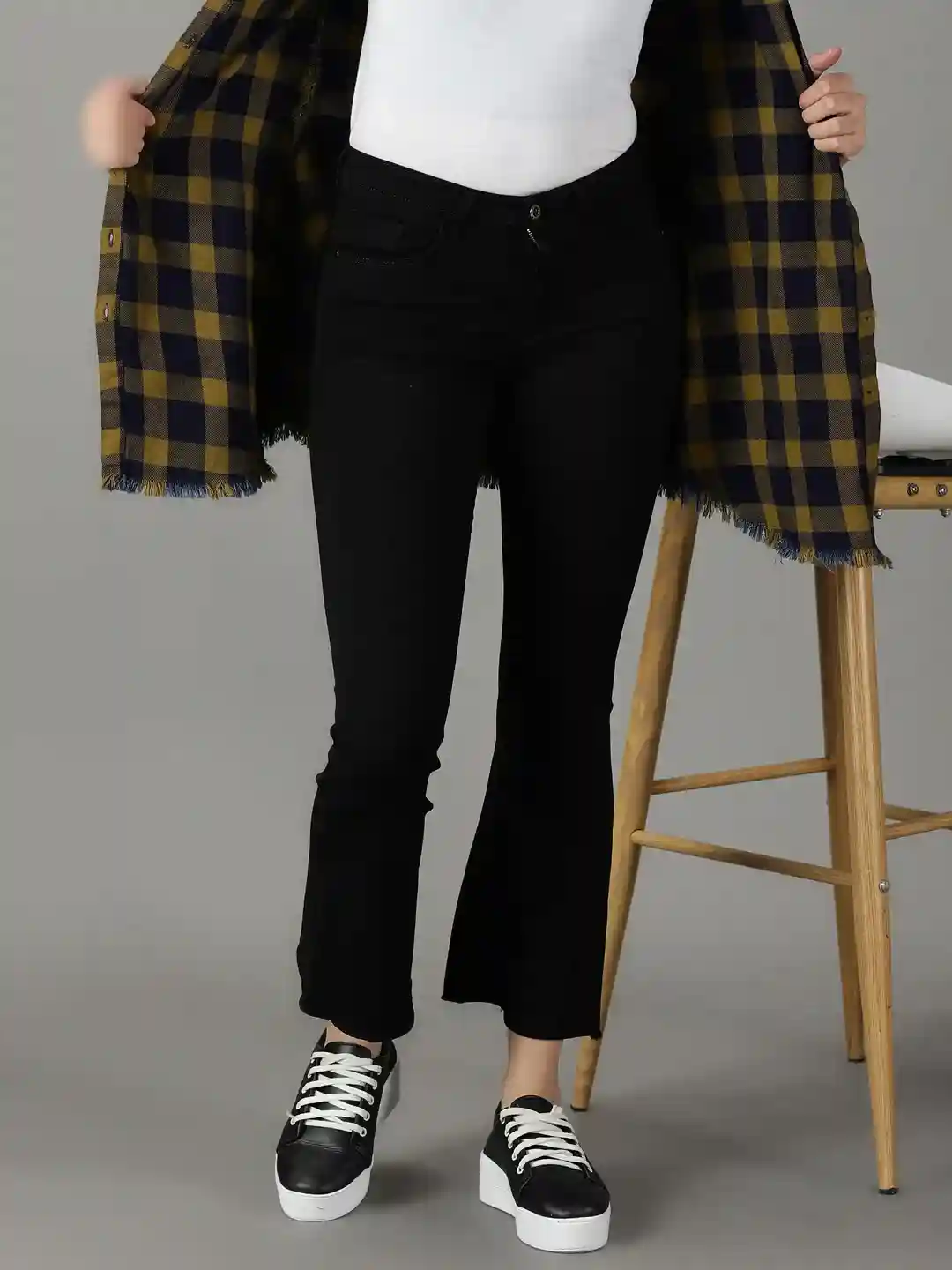 SHOWOFF Women Black Solid  Bootcut Jeans